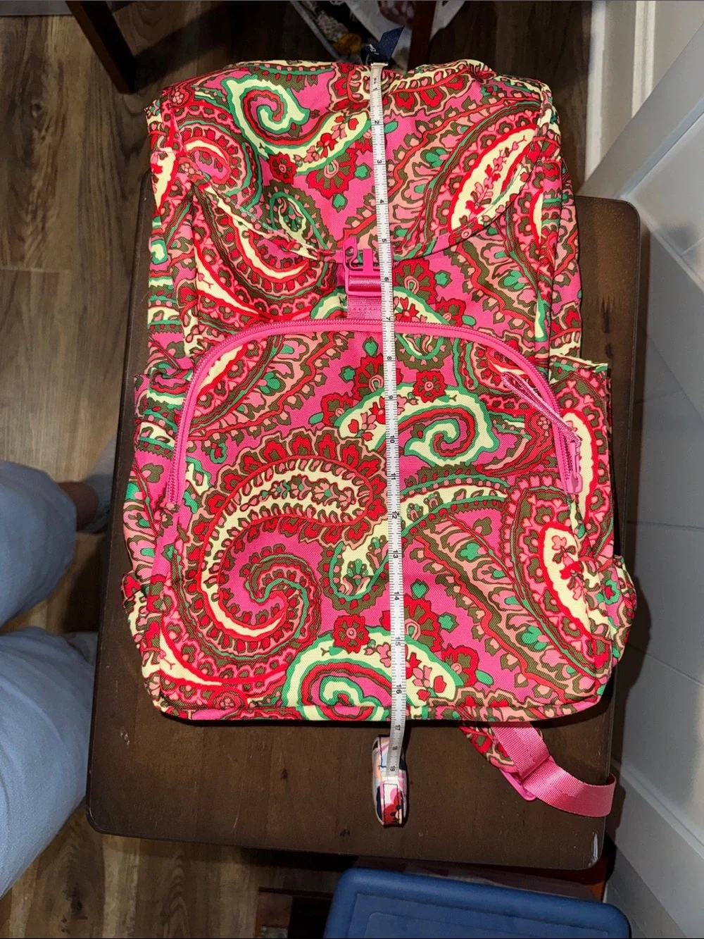Vera Bradley Capri Pink Paisley Drawstring Backpack